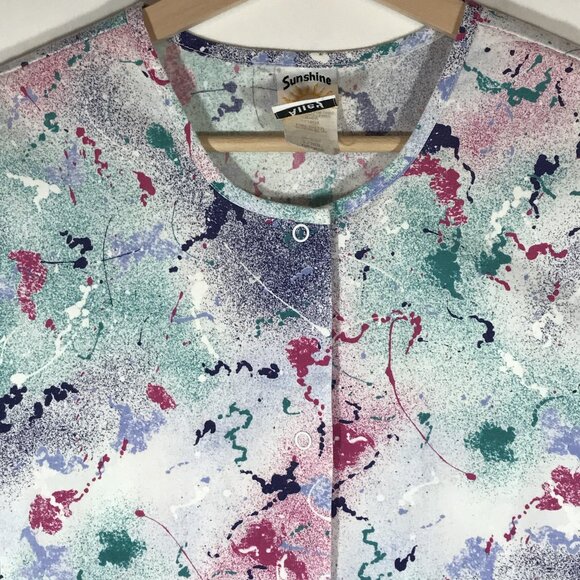 Sunshine Alley Adult Large Multicolor Long Sleeve Snap Button Scrub Jacket - Picture 2 of 10